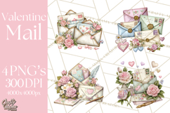 Romantic Valentine Letters &amp; Mail PNG Cute Stationery Product Image 1
