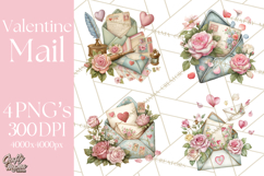 Romantic Valentine Letters &amp; Mail PNG Cute Stationery Product Image 1