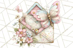 Whimsical Valentine Mail Clipart PNG Floral Letters Product Image 2