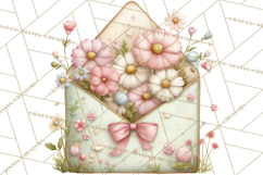 Whimsical Valentine Mail Clipart PNG Floral Letters Product Image 3