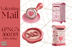 Love Letter Delivery Clipart, Valentine Mail Heart Envelopes Product Image 1