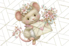 Whimsical Valentine Mail Clipart PNG Floral Letters Product Image 5
