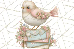 Whimsical Valentine Mail Clipart PNG Floral Letters Product Image 3