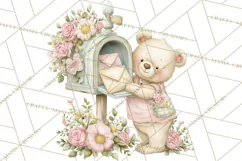Whimsical Valentine Mail Clipart PNG Floral Letters Product Image 2