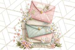Whimsical Valentine Mail Clipart PNG Floral Letters Product Image 3