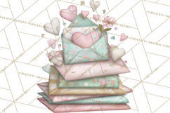 Whimsical Valentine Mail Clipart PNG Floral Letters Product Image 4