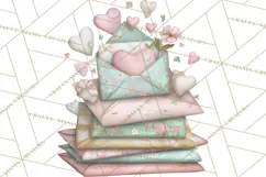 Whimsical Valentine Mail Clipart PNG Floral Letters Product Image 4