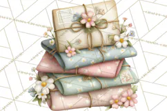 Whimsical Valentine Mail Clipart PNG Floral Letters Product Image 2