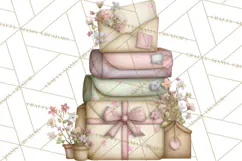 Whimsical Valentine Mail Clipart PNG Floral Letters Product Image 3