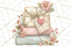 Whimsical Valentine Mail Clipart PNG Floral Letters Product Image 4