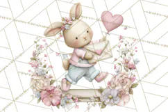 Whimsical Valentine Mail Clipart PNG Floral Letters Product Image 3