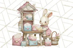 Whimsical Valentine Mail Clipart PNG Floral Letters Product Image 2