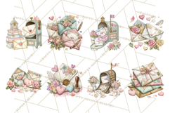 Romantic Valentine Letters &amp; Mail PNG Cute Stationery Product Image 6