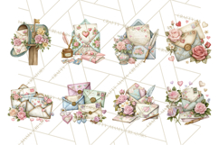 Romantic Valentine Letters &amp; Mail PNG Cute Stationery Product Image 7