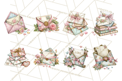 Romantic Valentine Letters &amp; Mail PNG Cute Stationery Product Image 4