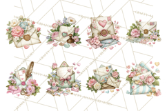 Romantic Valentine Letters &amp; Mail PNG Cute Stationery Product Image 2