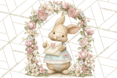 Whimsical Valentine Mail Clipart PNG Floral Letters Product Image 5