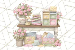 Whimsical Valentine Mail Clipart PNG Floral Letters Product Image 5