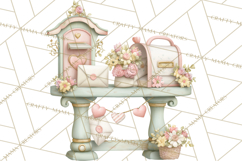 Whimsical Valentine Mail Clipart PNG Floral Letters Product Image 2