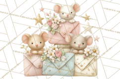 Whimsical Valentine Mail Clipart PNG Floral Letters Product Image 3