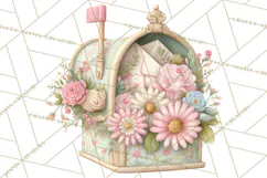 Whimsical Valentine Mail Clipart PNG Floral Letters Product Image 4