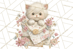 Whimsical Valentine Mail Clipart PNG Floral Letters Product Image 5