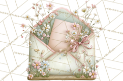 Whimsical Valentine Mail Clipart PNG Floral Letters Product Image 2