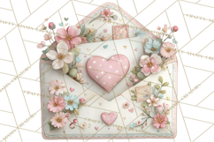 Whimsical Valentine Mail Clipart PNG Floral Letters Product Image 5