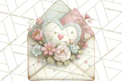 Whimsical Valentine Mail Clipart PNG Floral Letters Product Image 3