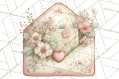Whimsical Valentine Mail Clipart PNG Floral Letters Product Image 4