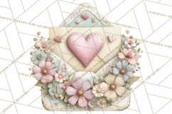 Whimsical Valentine Mail Clipart PNG Floral Letters Product Image 2