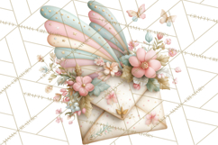 Whimsical Valentine Mail Clipart PNG Floral Letters Product Image 4