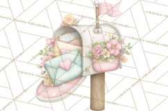 Whimsical Valentine Mail Clipart PNG Floral Letters Product Image 5