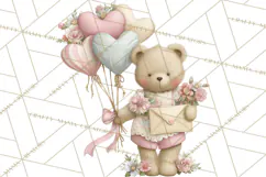 Whimsical Valentine Mail Clipart PNG Floral Letters Product Image 5
