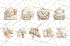 Whimsical Valentine Mail Clipart PNG Floral Letters Product Image 7