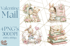 Whimsical Valentine Mail Clipart PNG Floral Letters Product Image 1