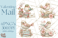Whimsical Valentine Mail Clipart PNG Floral Letters Product Image 1