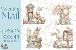 Whimsical Valentine Mail Clipart PNG Floral Letters Product Image 1