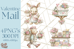 Whimsical Valentine Mail Clipart PNG Floral Letters Product Image 1