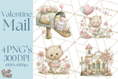 Whimsical Valentine Mail Clipart PNG Floral Letters Product Image 1