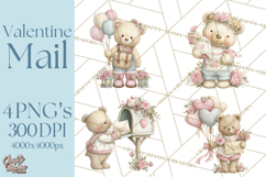 Whimsical Valentine Mail Clipart PNG Floral Letters Product Image 1
