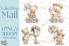 Whimsical Valentine Mail Clipart PNG Floral Letters Product Image 1