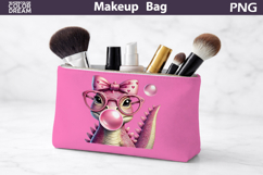 Makeup Bag Sublimation | Dinosaur Bubble Gum Sublimation Product Image 1