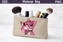 Makeup Bag Sublimation | Dinosaur Bubble Gum Sublimation Product Image 1