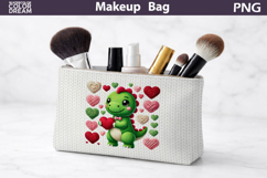 Makeup Bag Sublimation | Dinosaur Valentine Sublimation Product Image 1