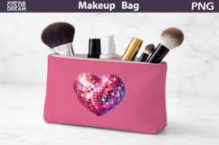 Makeup Bag Sublimation | Sequins Heart Sublimation Product Image 1
