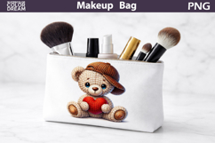 Makeup Bag Sublimation | Valentine Bear Heart Sublimation Product Image 1