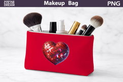 Makeup Bag Sublimation | Sequins Heart Sublimation Product Image 1