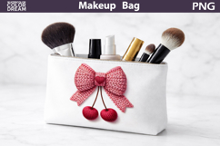Makeup Bag Sublimation | Valentine Cherry Bow Sublimation Product Image 1