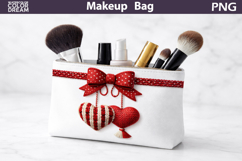 Makeup Bag Sublimation | Valentine Bow Heart Sublimation Product Image 1